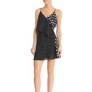 Alpha and Omega polka dot contrast mini dress Never wornSize XS high slit.